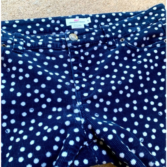Vineyard Vines Corduroy Navy Polka Dot Pants Size 6 - Picture 5 of 5